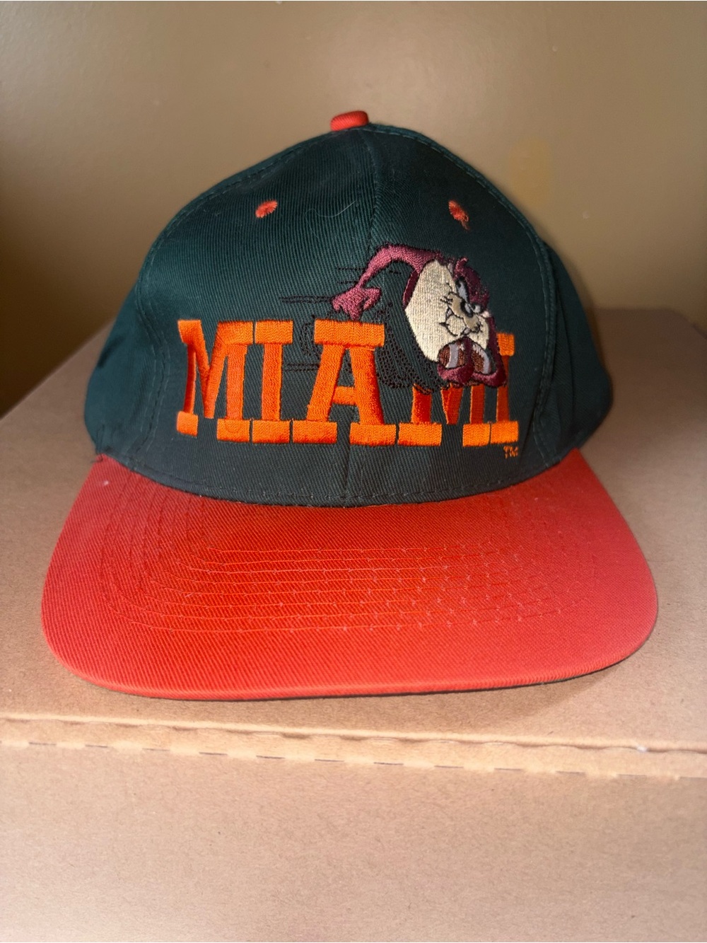 Miami Hurricanes Vintage Embroidered Snapback Hat Looney Tunes. Taz